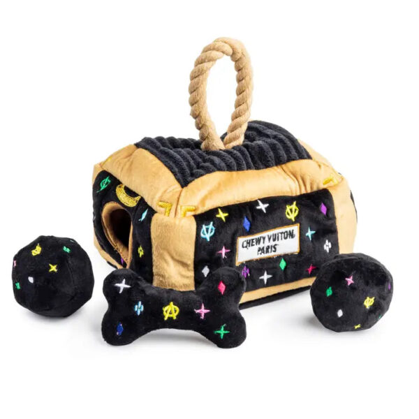 Chewy Vuiton Black Monogram Interactive Trunk